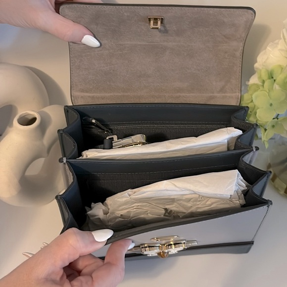 Furla Navy and Light Gray Satchel - Picture 4 of 11